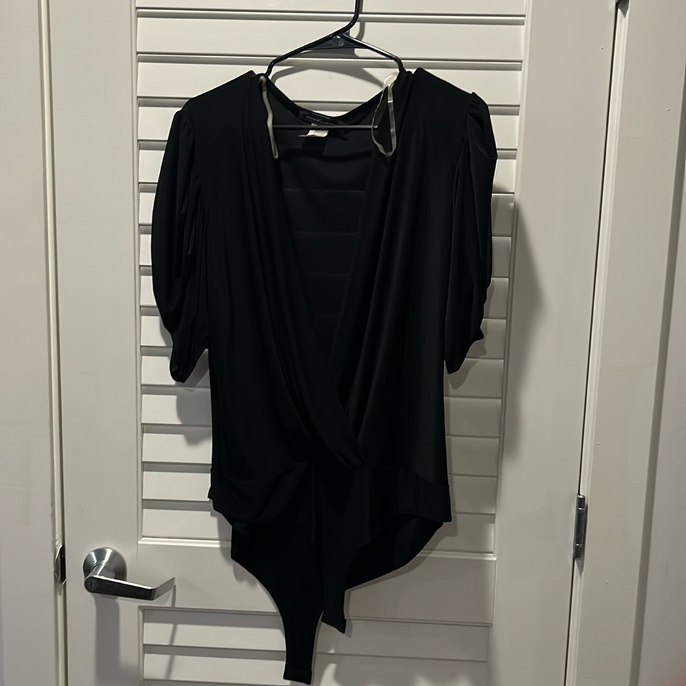 Black low cut bodysuit
